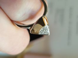 Weiss/Rotgold Ring Diamanten 0,13 Karat Zertifikat Christ