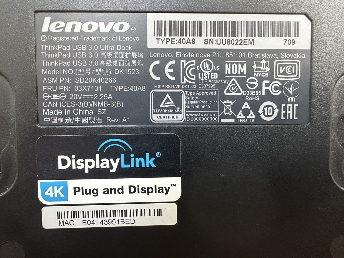 Lenovo Docking station: Lenovo ThinkPad Docking Station USB-C – Usato da Mauensee venduto da Rovertomcat 3