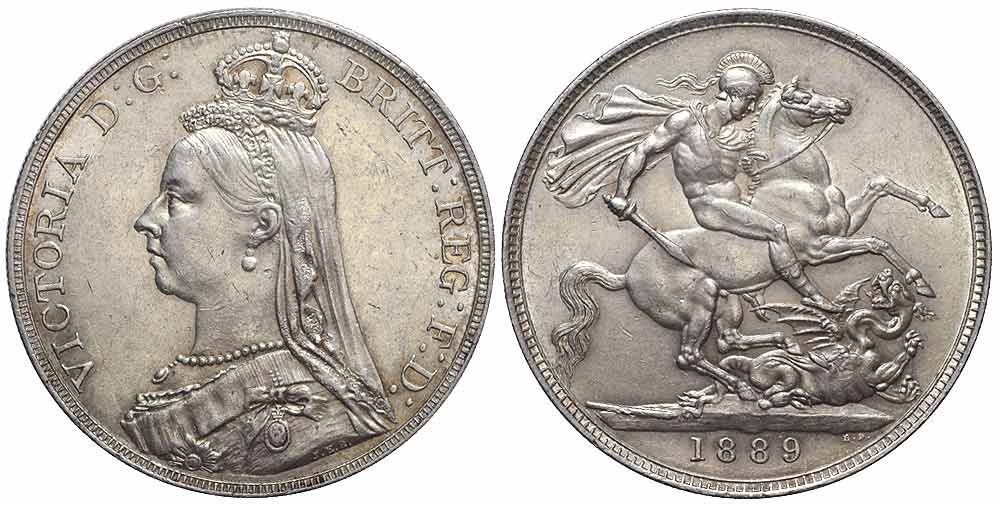Tutti le monete: Großbritannien, Crown 1889 – Usato da Chiasso venduto da Novamarketing