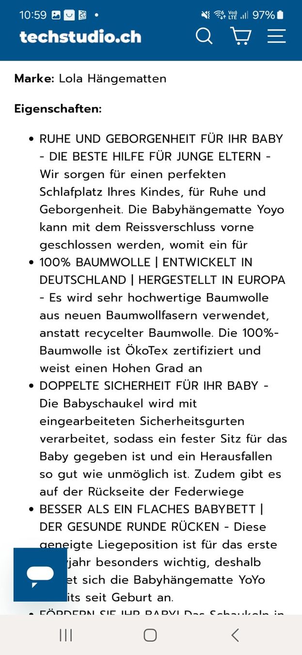 Amache: Lola Babyhängematte – Usato da Wallenwil venduto da Alain2010 1