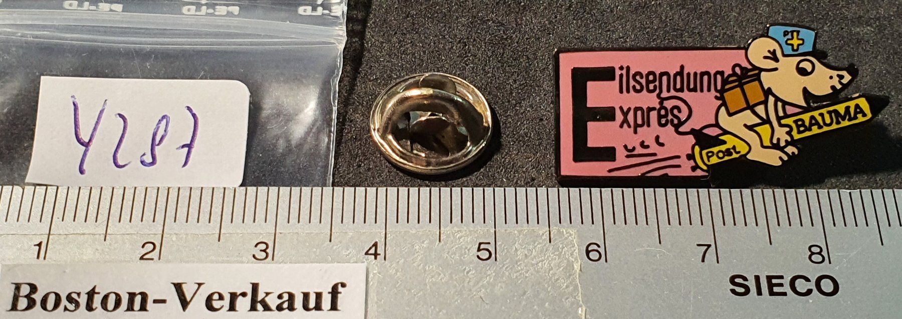 Placchette & Badge: Y287 - Pin PTT Express Eilsendung Post Bauma Maus – Usato da Reinach BL venduto da Boston-Verkauf 1