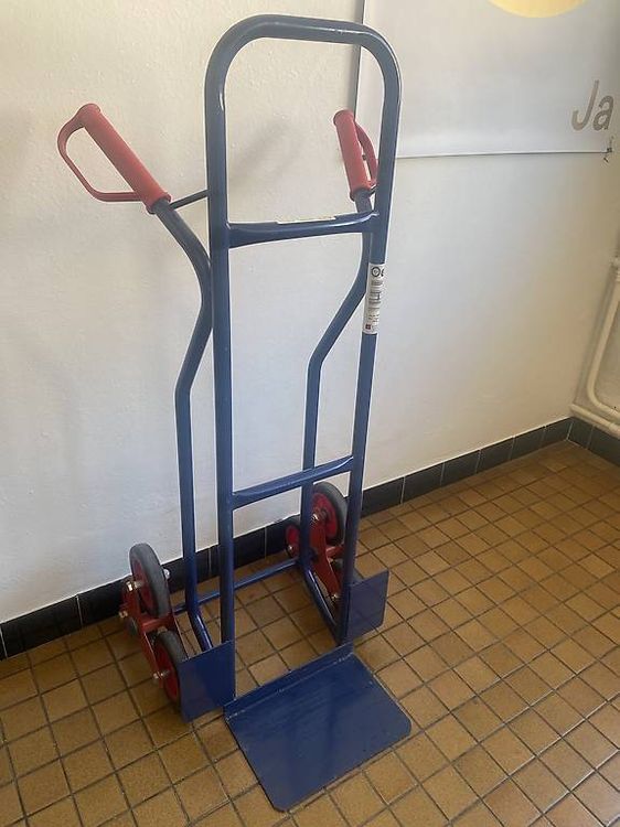 Treppenkarre Mit Stahlrohrrahmen – 200 Kg Tragkraft, Große Ladeschaufel 280x280 Mm – Made In Europe – Inkl. 2 Sternräder
