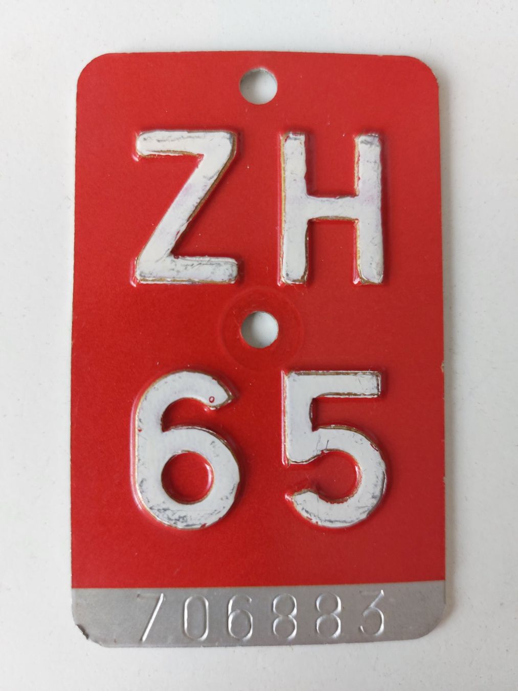 Sachs Insegne: Velonummer ZH 65 plaque Velo – Usato da Schenkon venduto da Uhu007