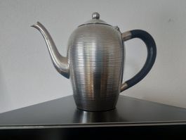 Design Kaffeekanne Silber, Ebenholzgriff