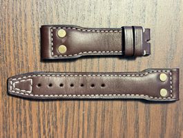 IWC Fliegeruhren Band Kalbsleder Nieten 22/18 braun