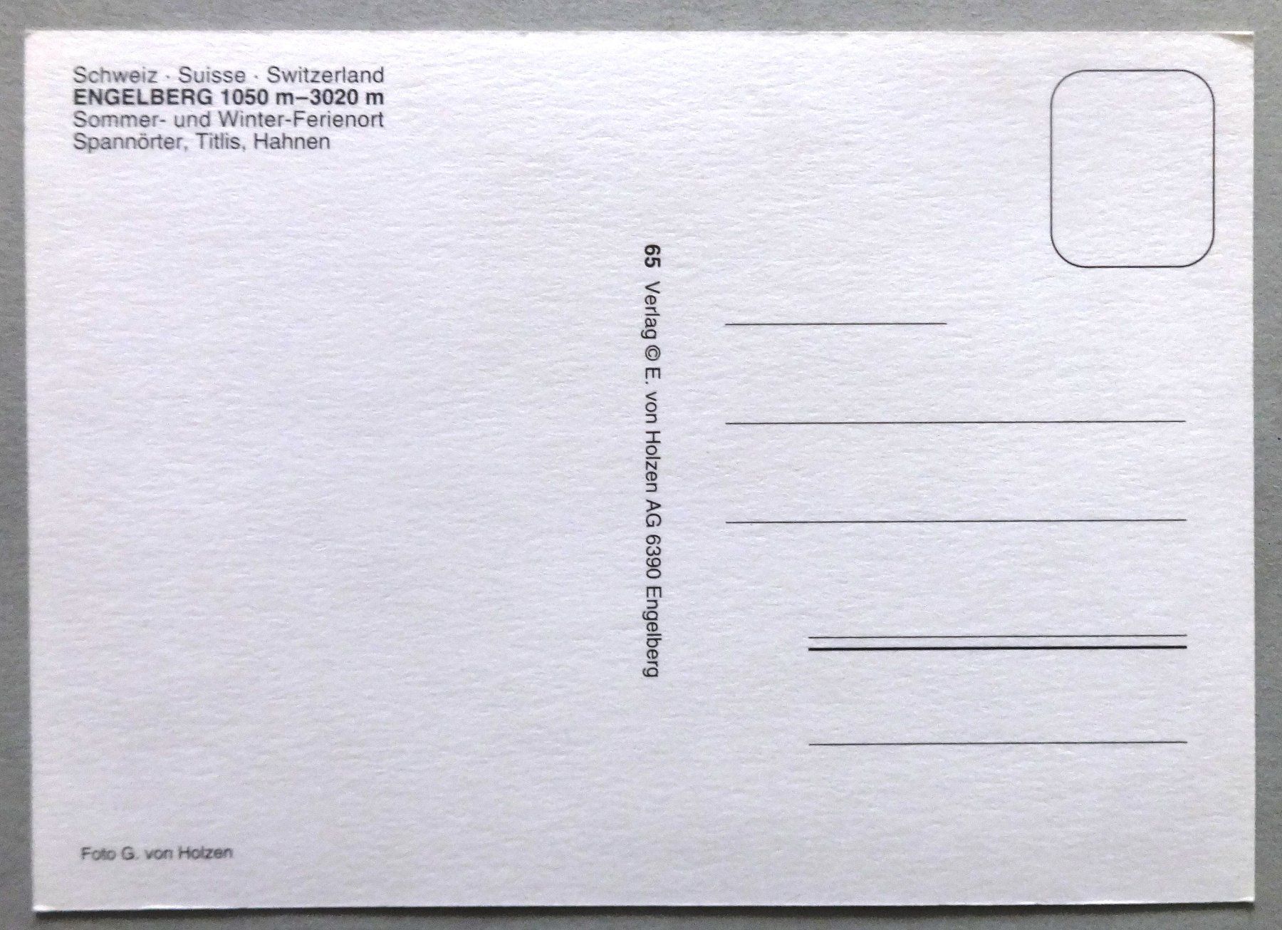 Cartoline postali: Engelberg 1050-3020 m – Usato da Fétigny venduto da Billy2miny 1