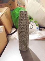 Vase hoch, grau/weisses Muster