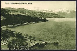 AK Ouchy, Les Quais et les Alpes, 1931