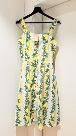 Sommer Kleid Zitronen Muster mit Taschen Grösse S NEU
