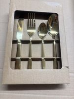 Neues, goldenes Besteck-Set, 16-teilig, von Migros.Nr9