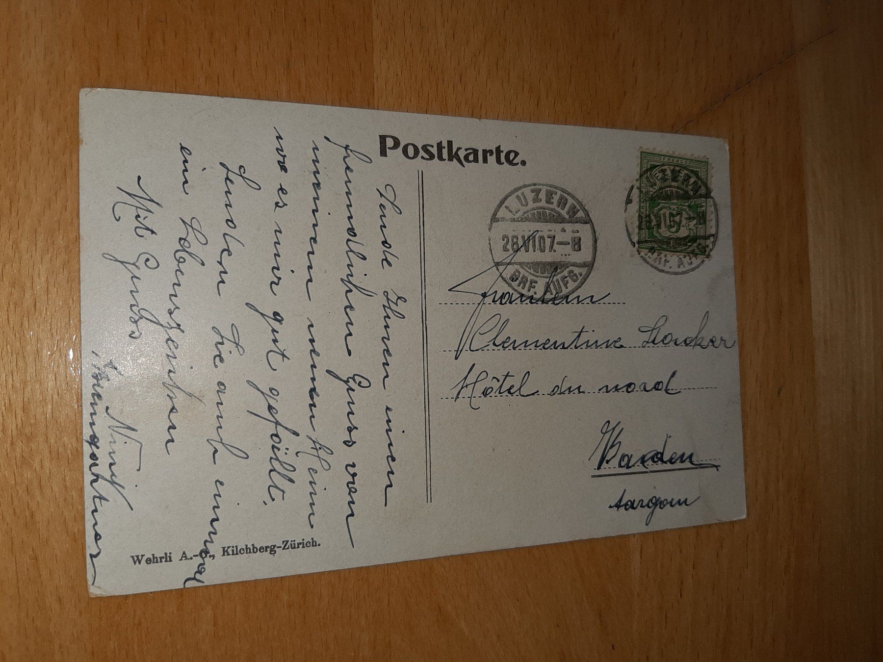 Cartoline postali: A.K.  nähe Luzern  1907 – Usato da Rotkreuz venduto da nigal 1