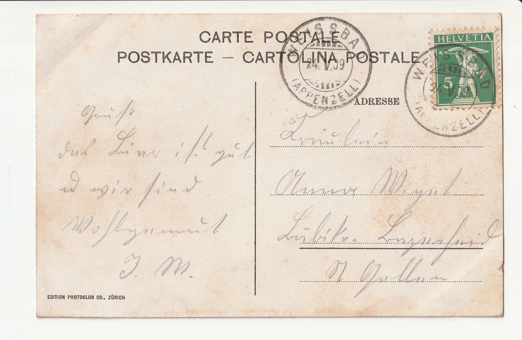 Cartoline postali: Hohenkasten mit Semtisersee  Appenzell – Usato da Rheineck venduto da rhynegg 1