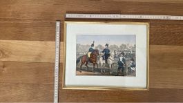 Gerahmtes Bild Militärszene mit Pferden