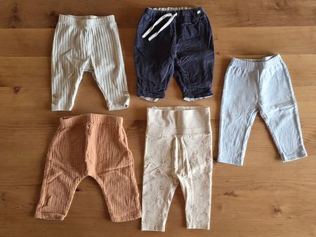 Lotto 5 pezzi, pantaloni bebè taglia 62 autunno/primavera