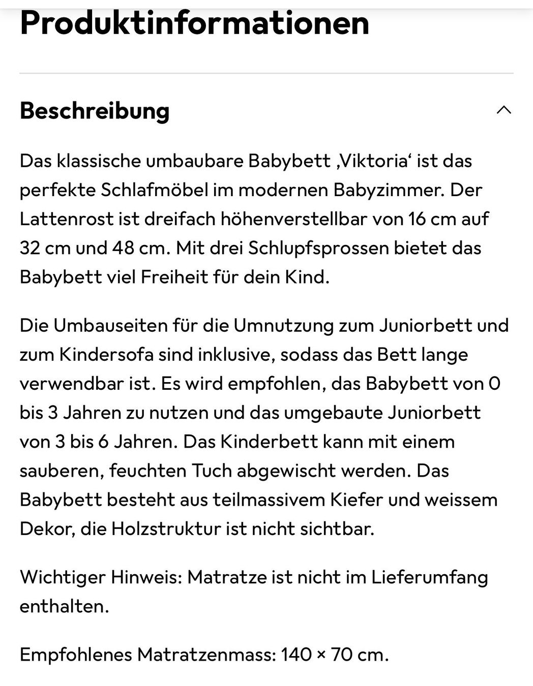 Letti: Babybett 70x140 Neu – Nuovo (secondo la descrizione) da Dietlikon venduto da Ebruli72 6