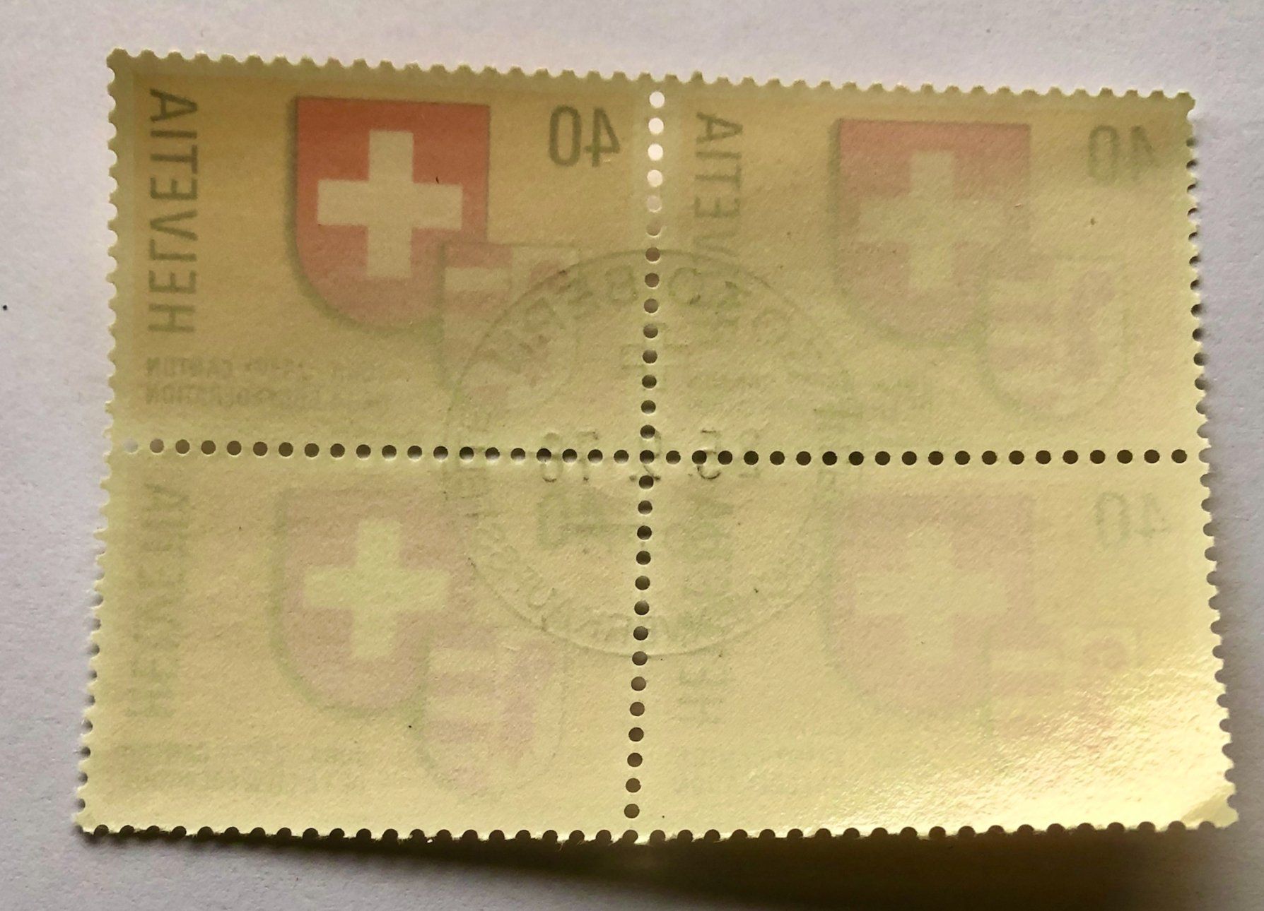 Tutti i francobolli: 4er Block Nr.421 Stempelt Bern 1978    – Usato da Aarau venduto da Billa007 1