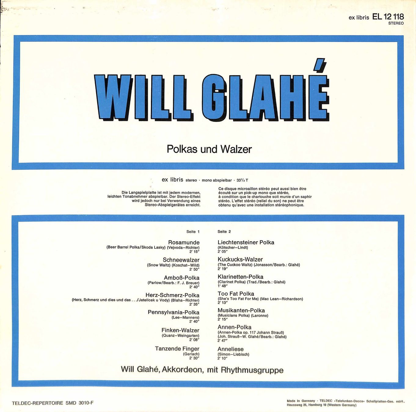 Schallplatten: LP Willi Glahé - Polkas und Walzer – Gebraucht aus Trimmis von Beax72 1
