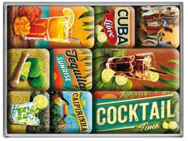 Cuba Cocktail Time Bar Drinks Magnet Set 9teilig