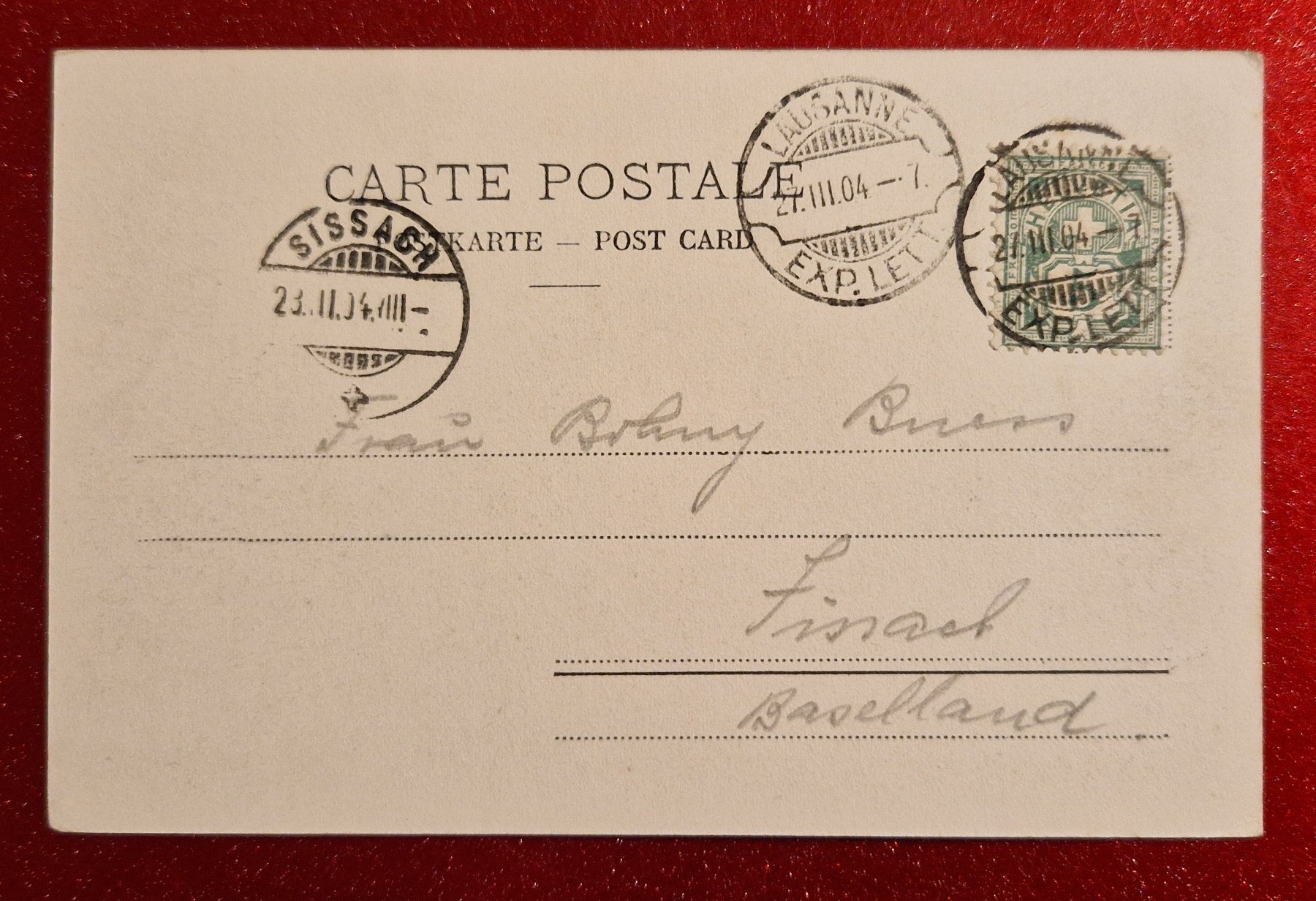 Cartoline postali: Lausanne 1904 – Usato da Melchnau venduto da Fishel 1