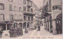 AK Lugano - Via Nassa, 1909, rara.