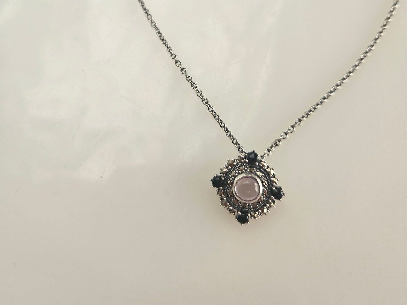 Catenine: Silber Kette mit Amethyst – Nuovo (secondo la descrizione) da Winterthur venduto da ste_tcx5