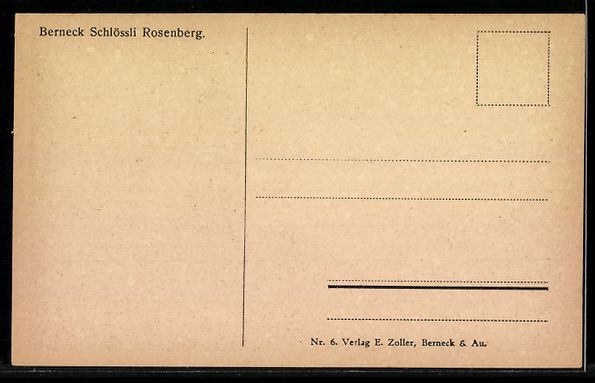Cartoline postali: AK Berneck, Schlössli Rosenberg – Usato da Berlin venduto da bartko-reher 1