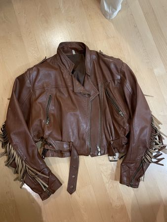 Vintage Lederjacke mit Fransen 