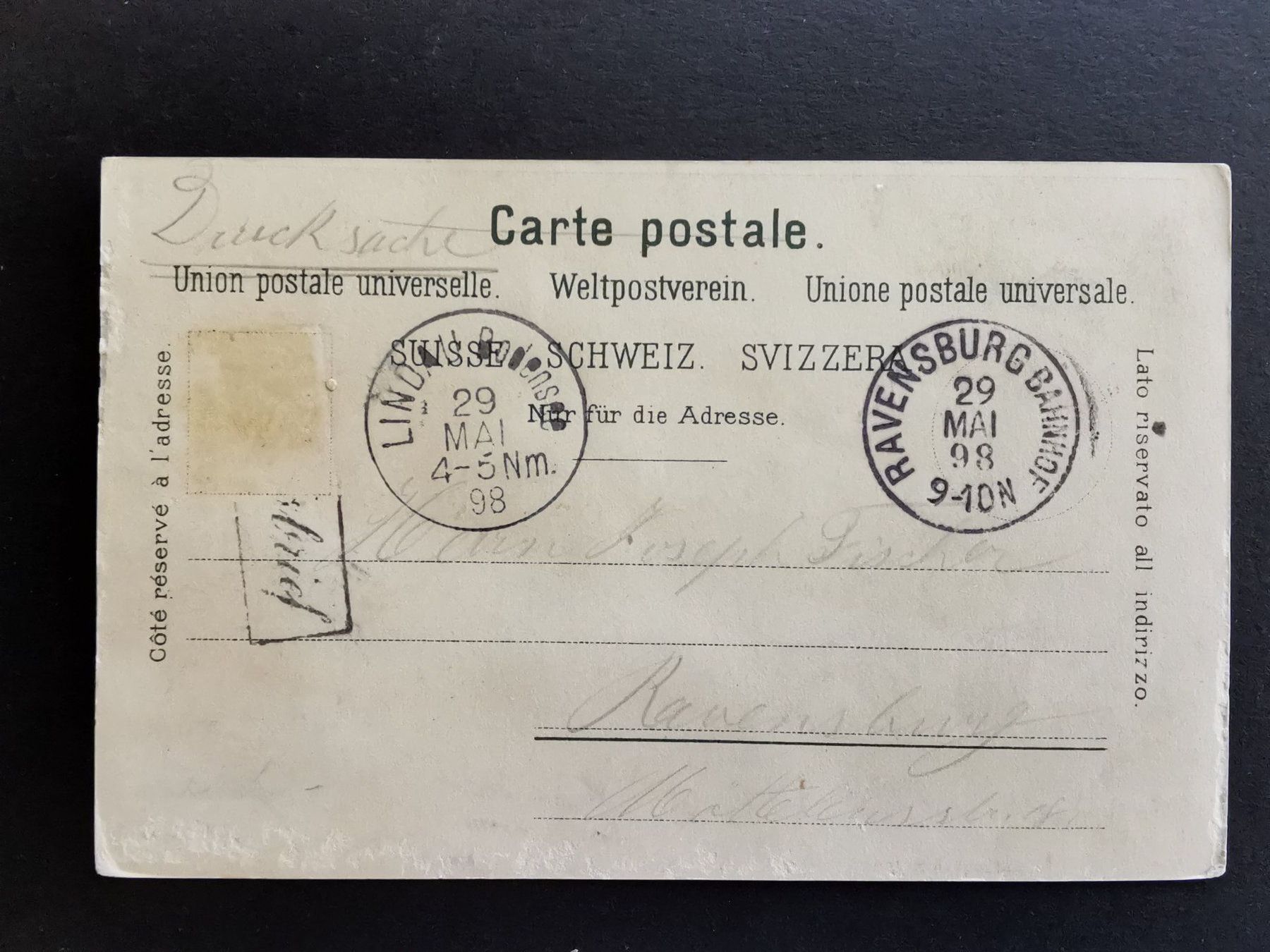 Cartoline postali: Rorschach  Litho  Ansichtskarte   1898  Mehrbildkarte  See – Usato da Rheineck venduto da kat_7gld 1