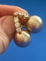 Luxus Elegante Kunstperle Ohrschmuck Ohrstecker Farbe: Gold