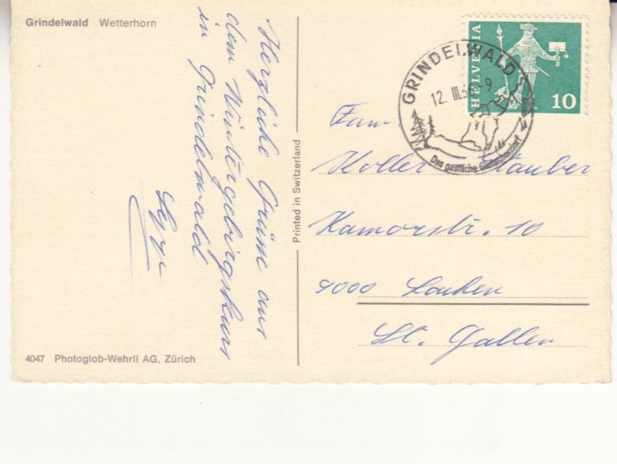 Ansichtskarten: Grindelwald 1966 – Gebraucht aus Bürglen TG von StampGraf 1