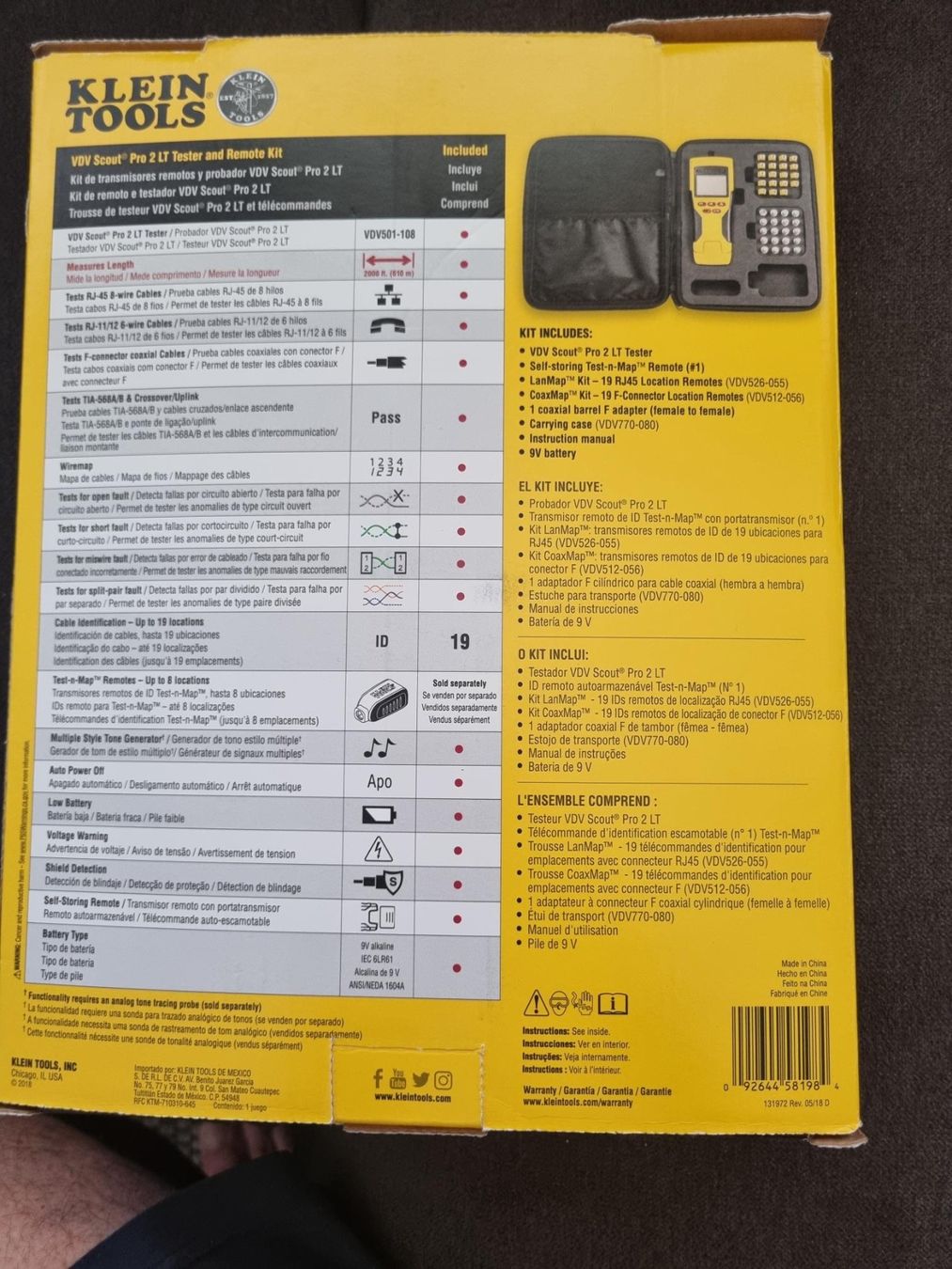 Mesurer: VDV Scout Pro 2 LT Tester and Remote Kit – Neuf (Voir description) à Igis par Marcaupign 1