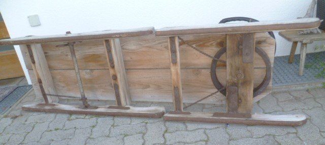 Slitta: Idealer Steinalter Bob - Schlitten mit Lenkrad – Usato da Effretikon venduto da Heimstudio 2