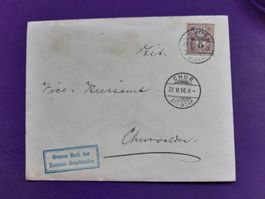 Briefumschlag von Chur nach Churwalden vom 20.V.1896
