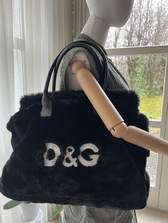 D&G Tasche – Schwarz mit Kunstfell
