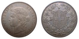 Suisse / Switzerland 5 francs 1890