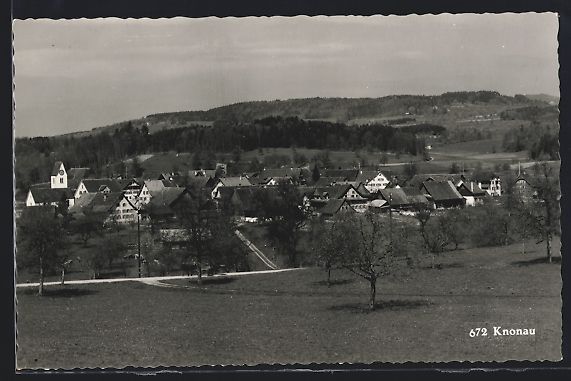 Cartoline postali: AK Knonau, Teilansicht mit Kirche – Usato da Berlin venduto da bartko-reher