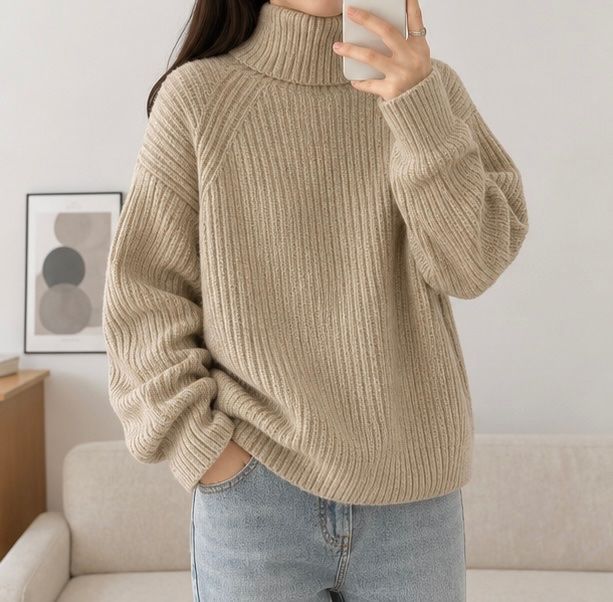 H&M Pullover & Sweatshirts: Beiger Rollkragen Strickpullover – Gebraucht aus La Punt Chamues-ch von yara.mueller 2