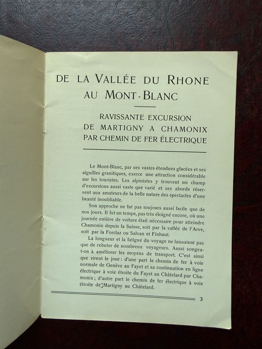 Bücher: Brochure Martigny Chamonix Train Électrique 1910 – Gebraucht aus Fribourg von Ardoffel 2
