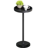 Couchtisch, runder Beistelltisch, Bistrotisch schwarz