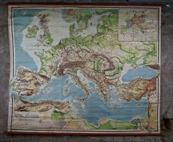 XL Schulwandkarte, Wandkarte "Mittel- u. Süd-Europa, Europa"