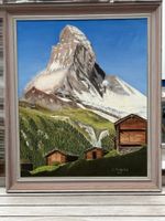 Matterhorn auf Leinwand-gerahmt-signiert 1957