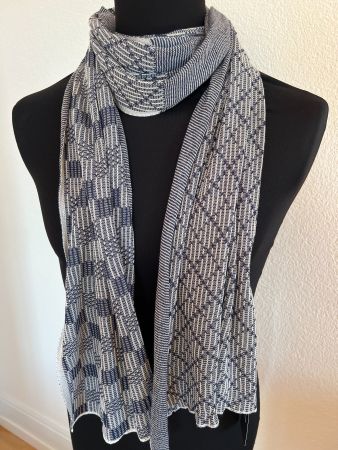 Colora Schal, Dunkelblau/Weiss, NEU