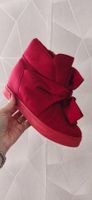 Scarpe rosse con fiocco zeppa alta cerniera TG 38