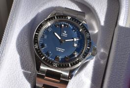 Yema Superman Taucheruhr 41mm, blaues Zifferblatt
