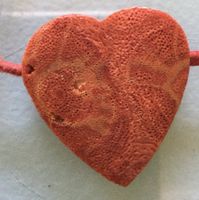 Korallen Herz Kette 42 cm samtfaden rot sehr schönes Herz