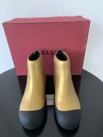 BALLY: OVP/Exklusive goldfarbene Lammfell-Boots, 37