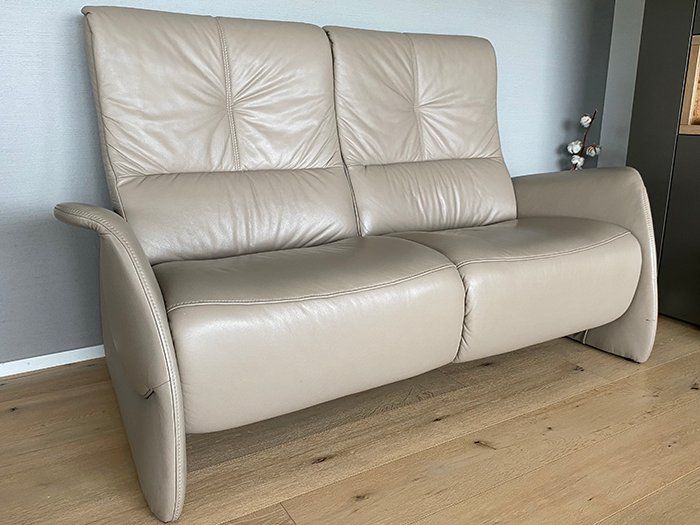 Sofas: Gut erhaltene 2er + 3er Sitzgarnitur, Echtleder soft grey – Gebraucht aus Hauenstein von Ks9491 6
