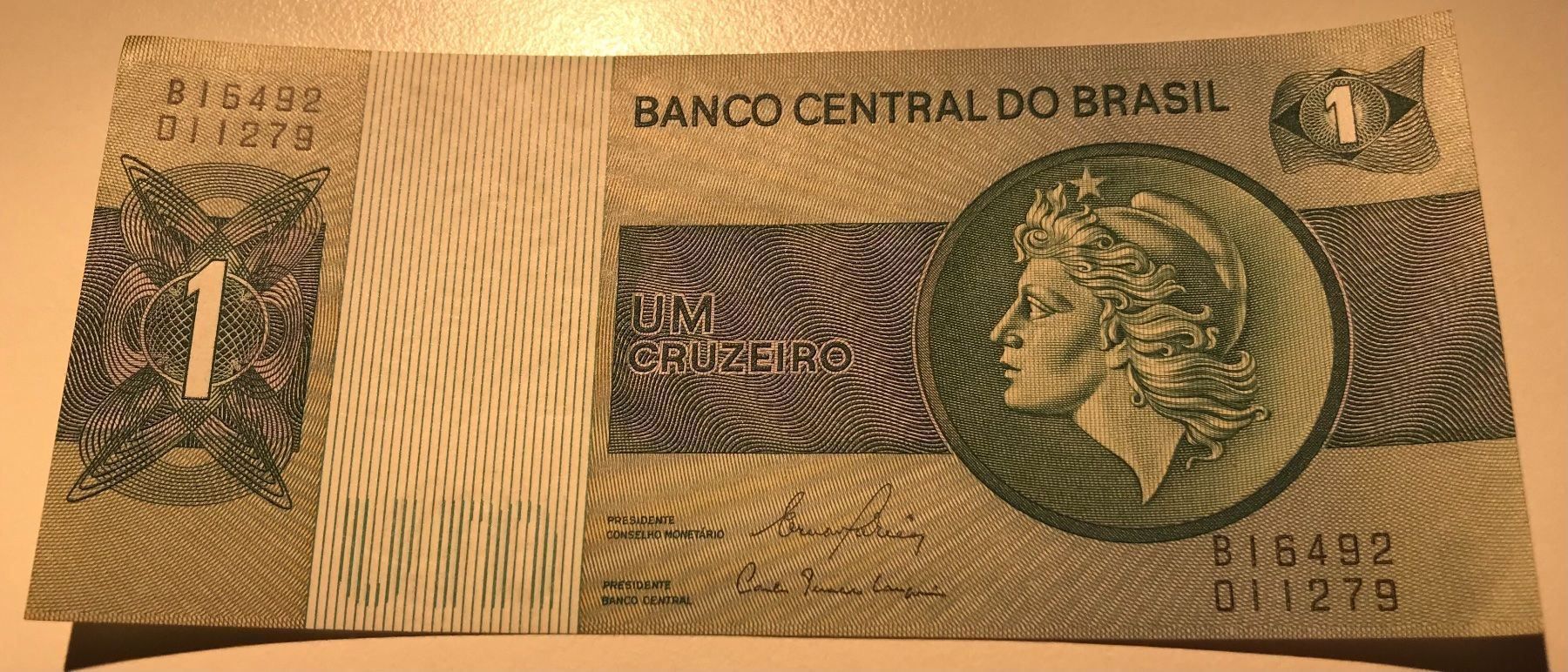 Banconote: Brasilien 1 Cruzeiro XF+ – Nuovo (secondo la descrizione) da Algetshausen venduto da Carrhard