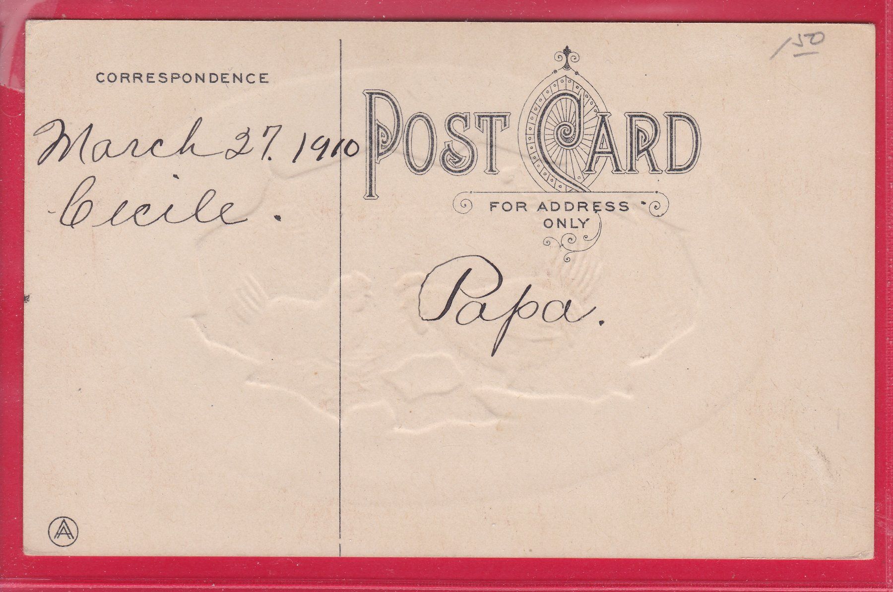 Cartoline postali: EASTER GREETING, 27.3.1910 – Usato da Oberrieden venduto da Gebirgsstelze 1