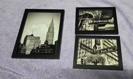 1 lot de 3x cadres photos thème New York